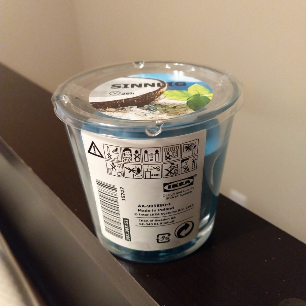 Ikea Turquoise Coconut Scented Candle